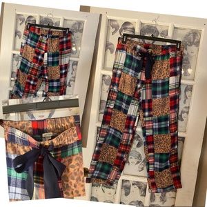 Aerie leopard print/plaid pajama pants.